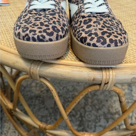 DV by Dolce Vita Leopard Print Platform Sneakers with White Accents - Picture 2 of 3